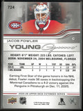 2025-26 Upper Deck Extended Series Young Guns Rookie Jacob Fowler