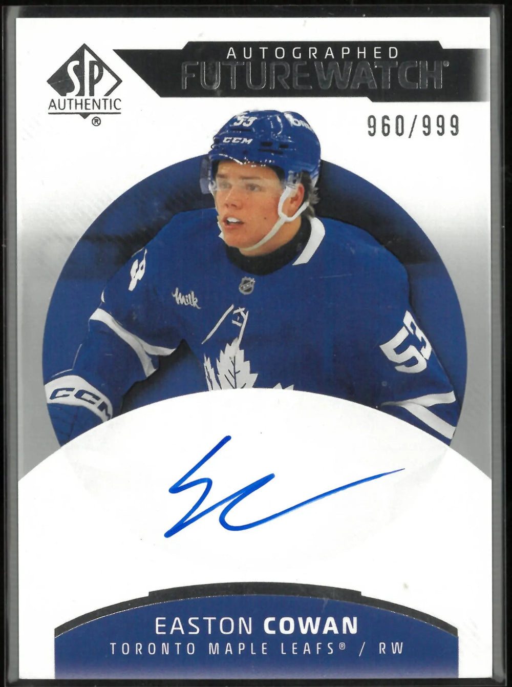 2025-26 UD SP Authentic Future Watch Rookie Auto Easton Cowan /99 RC