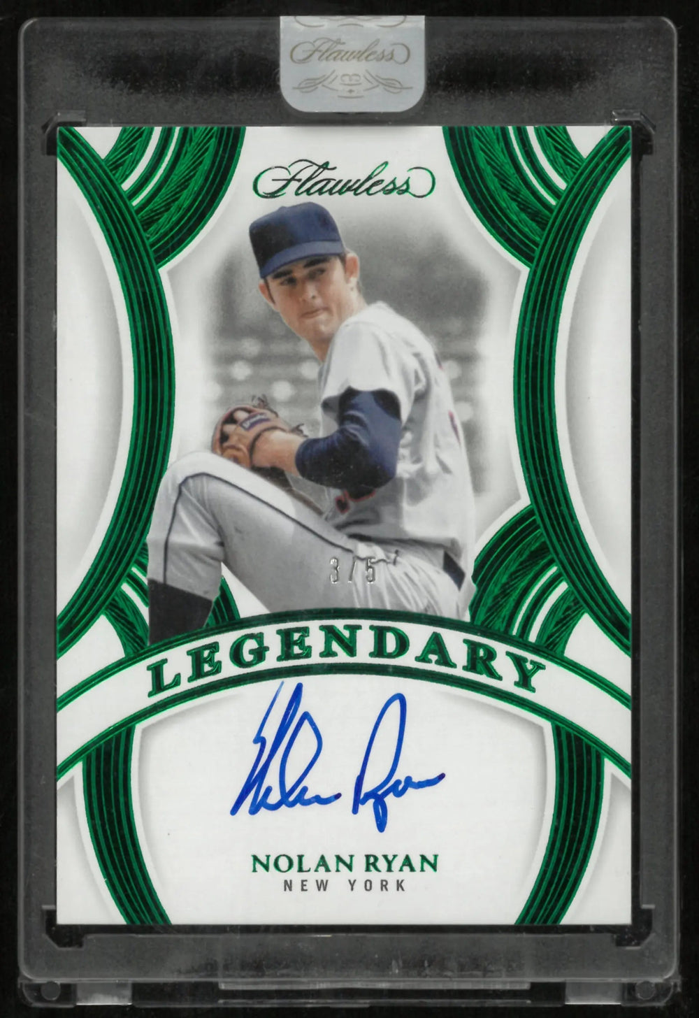 2025 Panini Flawless Baseball Legendary Nolan Ryan Autograph Green /5