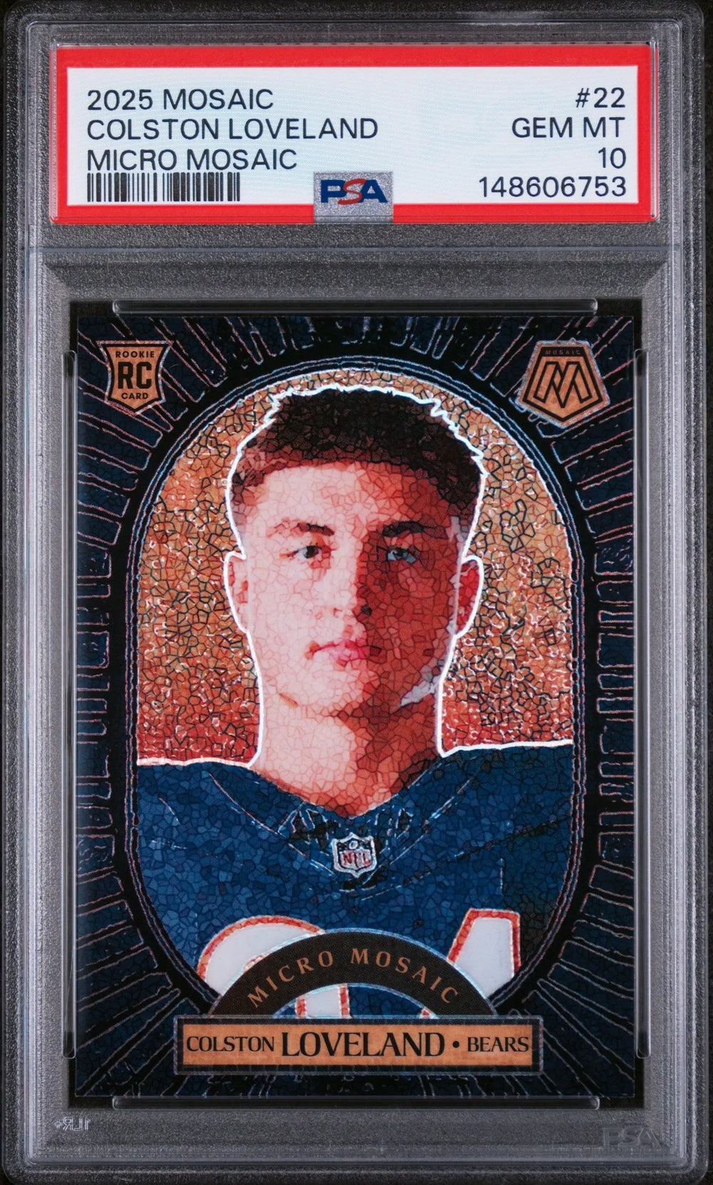 2025 Panini Mosaic Micro Mosaic Colston Loveland RC Rookie #22 PSA 10