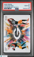 2025 Panini Prizm Football Color Blast Duals Love Golden #1 PSA 10