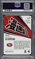 2025 Panini Prizm Football Manga Horizontal Joe Montana #8 PSA 8