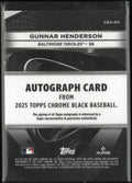 2025 Topps Chrome Black Autograph Gunnar Henderson Auto Blue /150