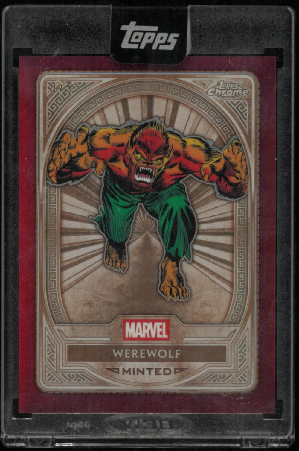 2025 Topps Chrome Marvel Mint Gold Red Refractor Werewolf /5
