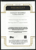 2025 Topps Definitive Baseball Ultra Patch Autograph Hanley Ramirez Auto /15