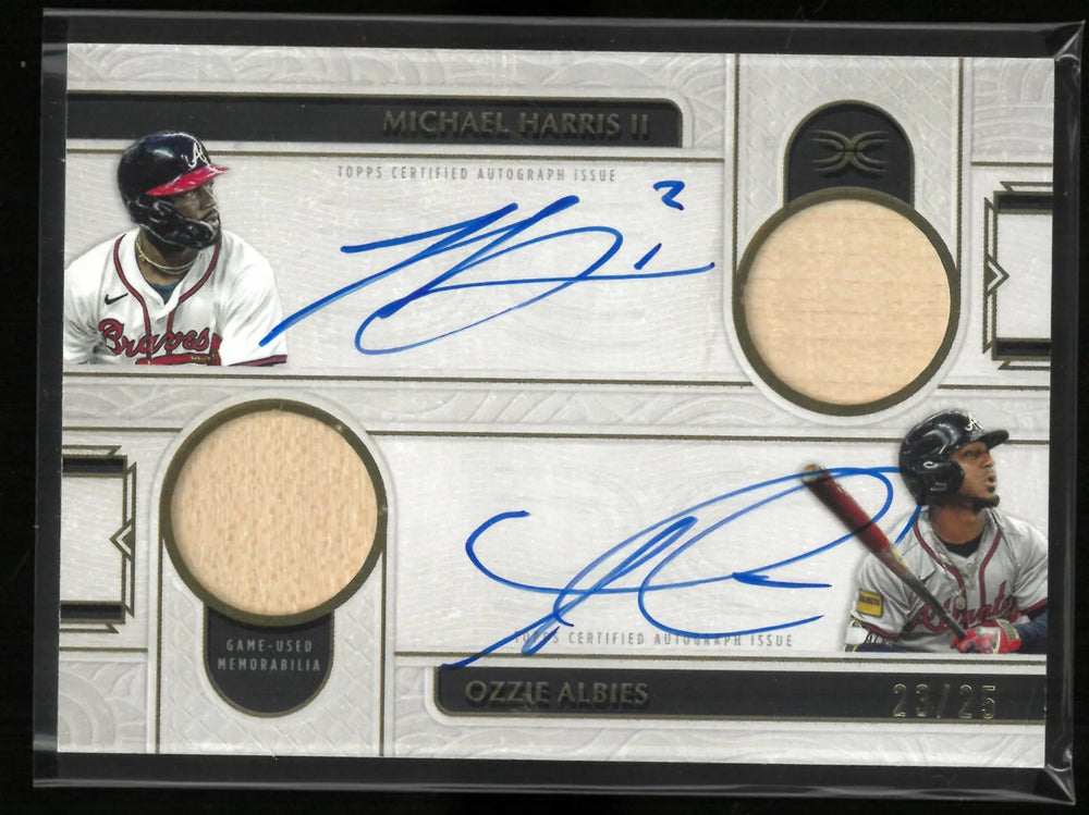 2025 Topps Definitive Dual Autograph Relic Michael Harris Ozzie Albies Auto /25