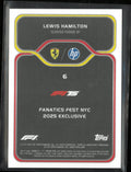 2025 Topps Fanatics Fest NYC Exclusive Lewis Hamilton Taxi Check Gold /50
