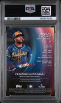 2025 Topps Finest Creators Auto Jackson Chourio Gold Refractor /50 PSA 10
