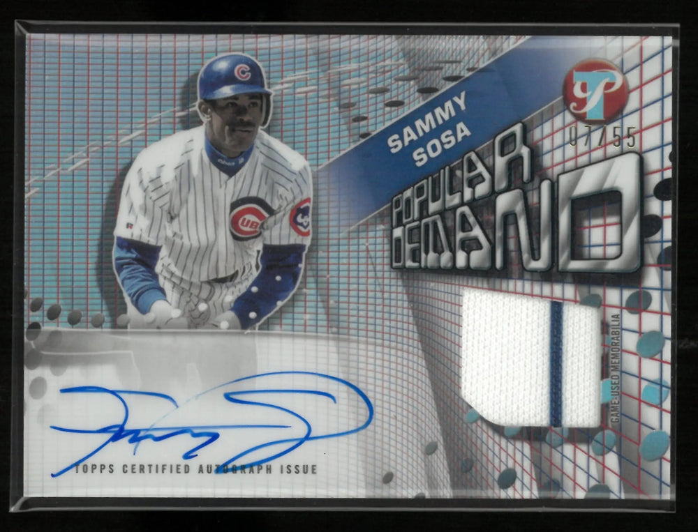 2025 Topps Pristine Popular Demand Autograph Patch Sammy Sosa Auto /55
