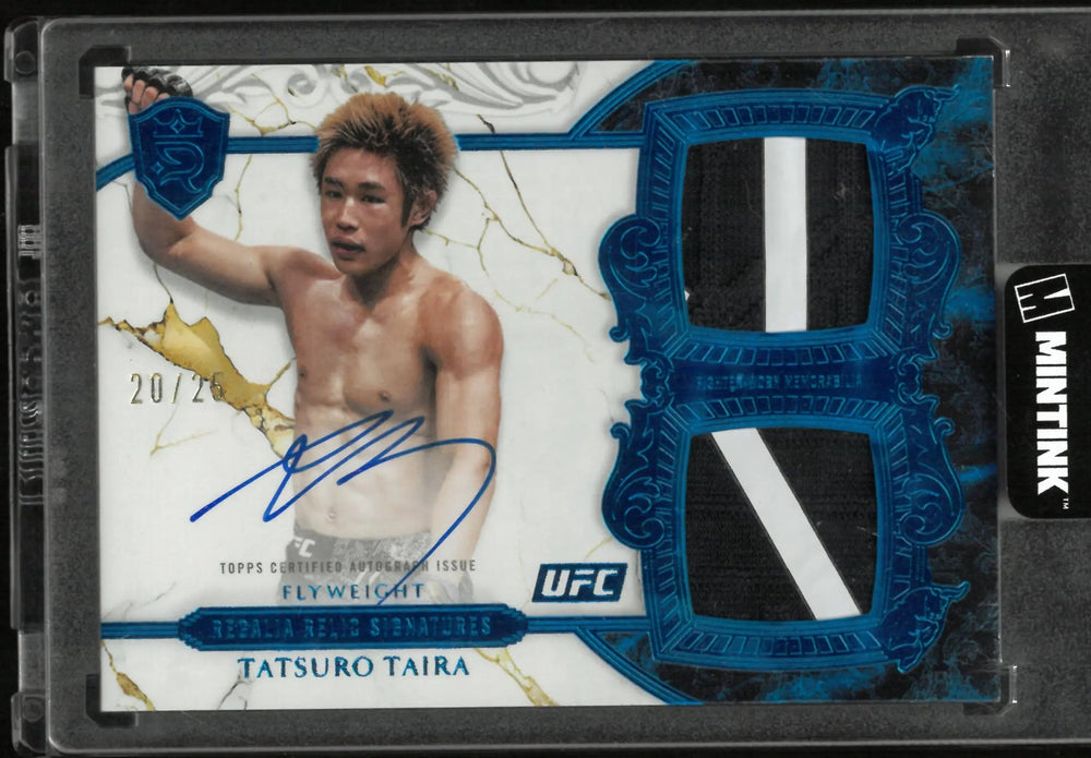 2025 Topps Royalty UFC Regalia Relic Signature Auto Tatsuro Taira Patch /25 Blue