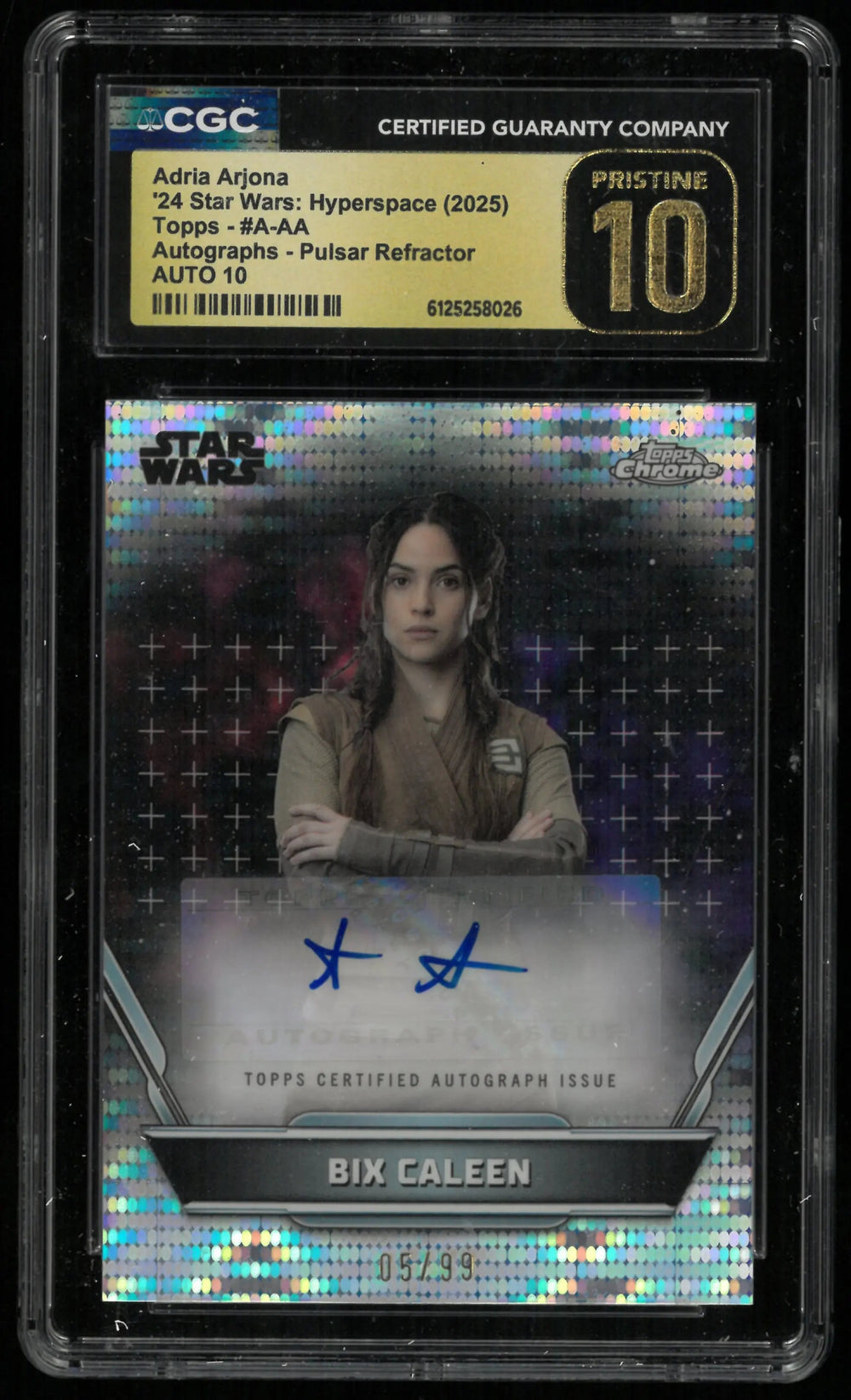 2025 Topps Star Wars Hyperspace Adria Arjona Autograph Pulsar Ref CGC Auto 10