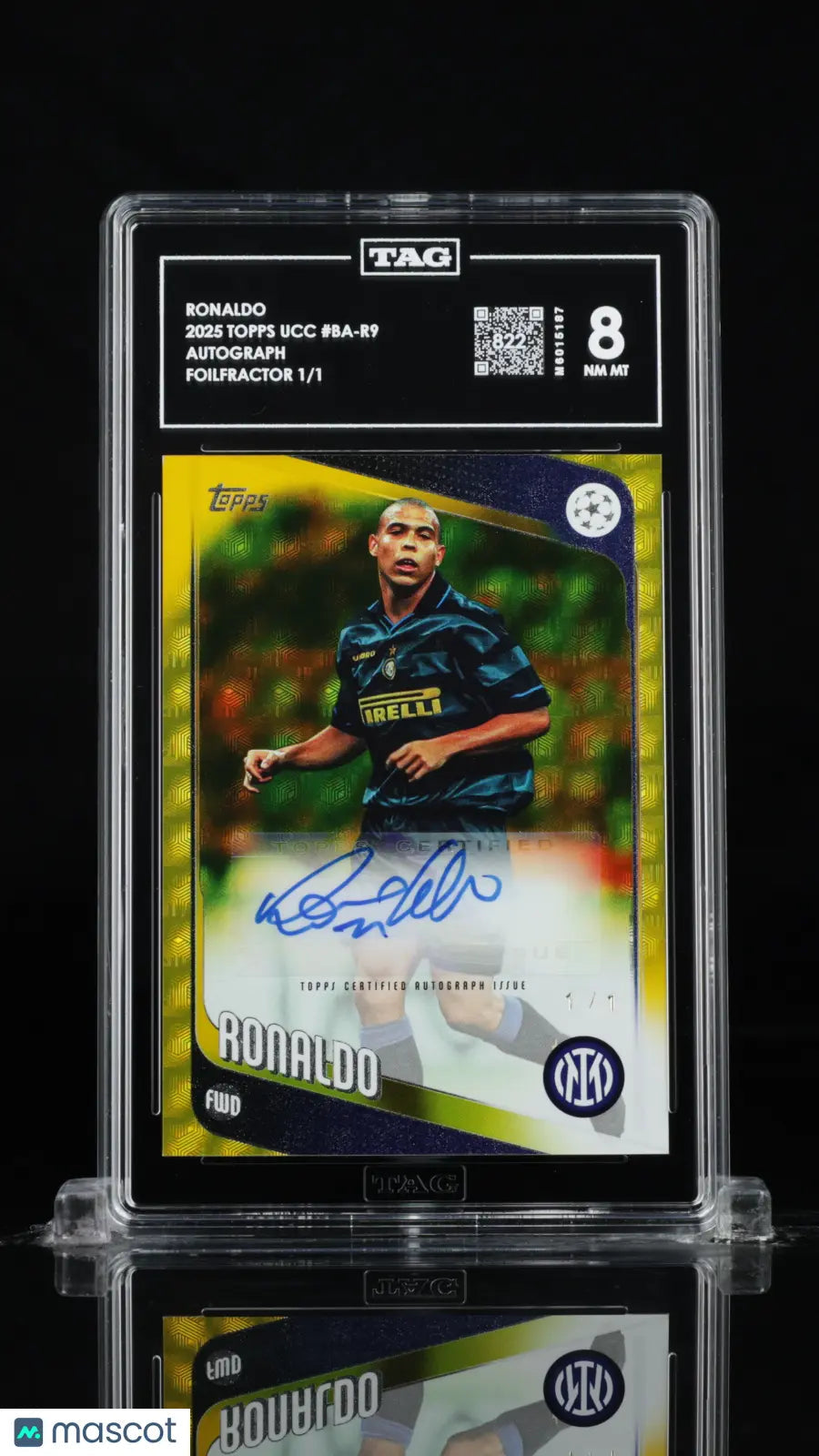 2025 Topps UEFA Club Competitions Ronaldo R9 Gold FoilFractor TAG 8 1/1