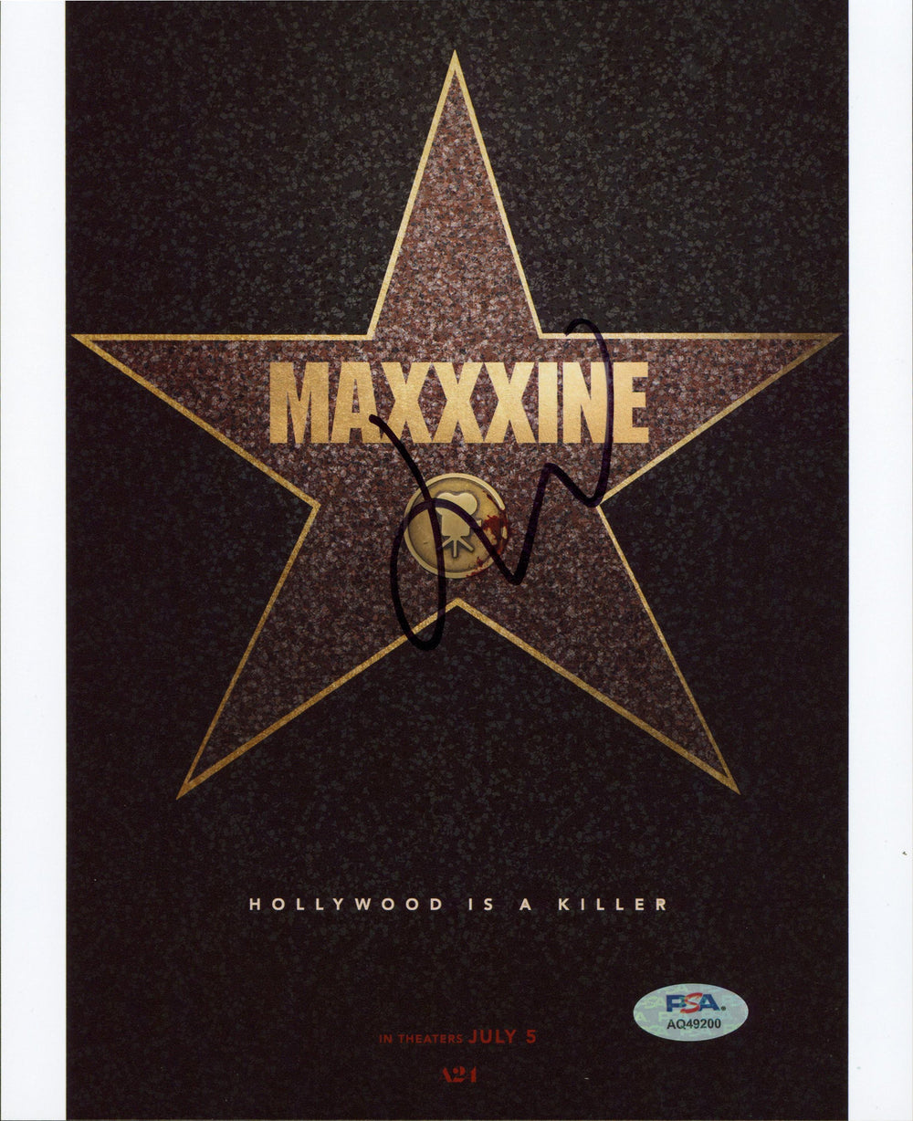 Mia Goth Maxxxine Authentic Signed 8x10 Vertical Photo PSA/DNA #AQ49200