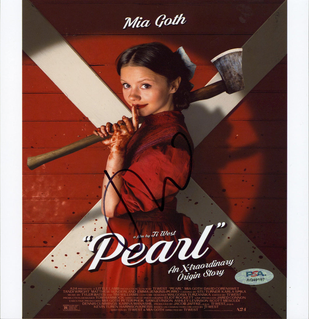 Mia Goth Pearl Authentic Signed 8x10 Vertical Photo PSA/DNA #AQ49197