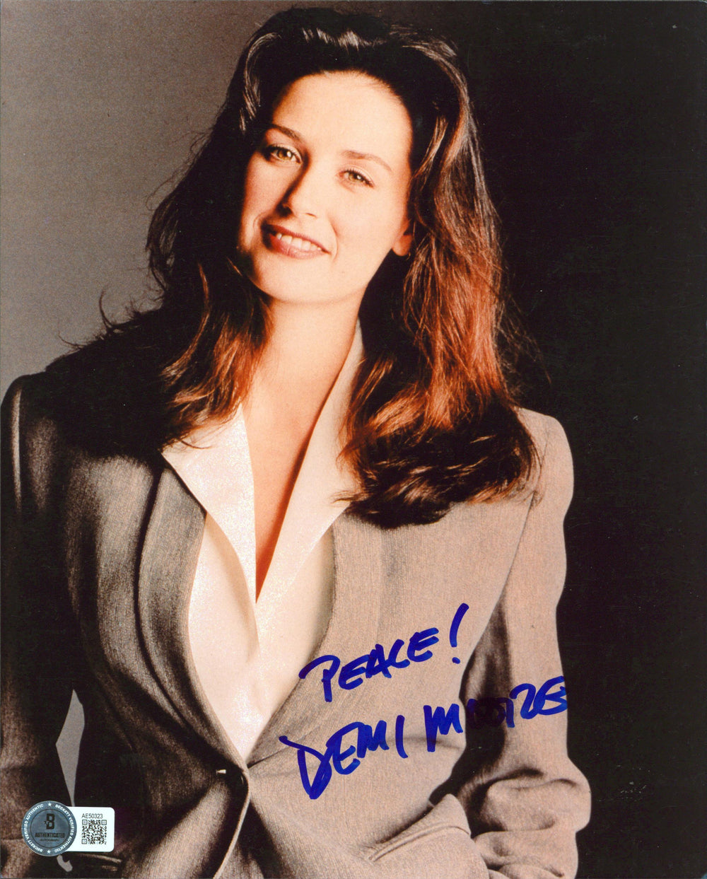 Demi Moore A Few Good Men "Peace!" Signed 8x10 Photo Auto Grade 10! BAS #AE50323