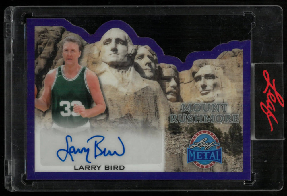 2026 Leaf Metal Mount Rushmore Purple Auto Larry Bird /5