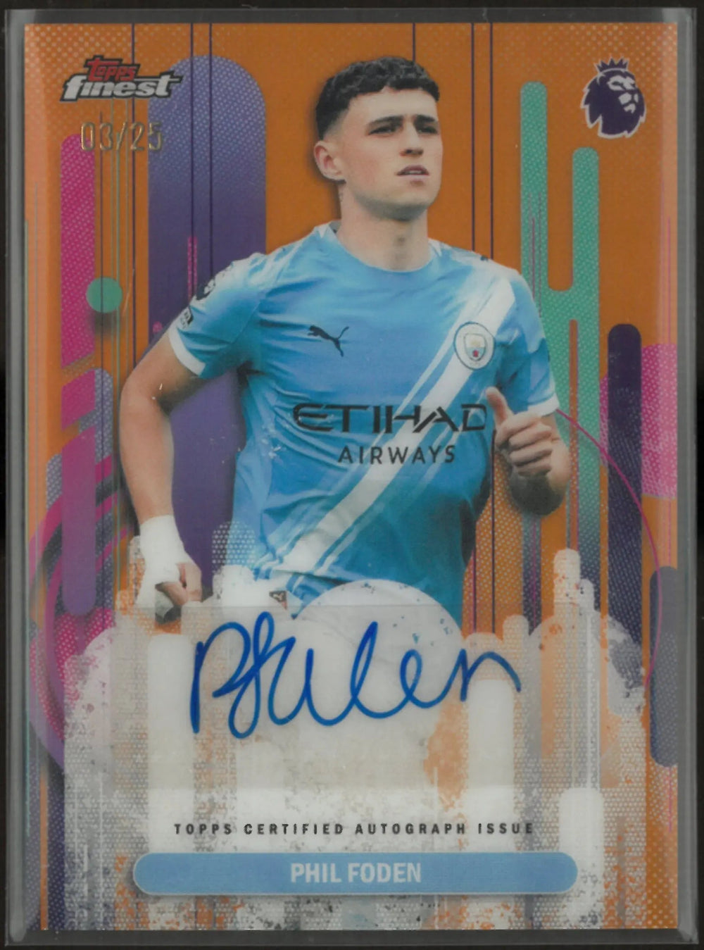 2026 Topps Finest Premier League Autograph Phil Foden Auto Orange /25