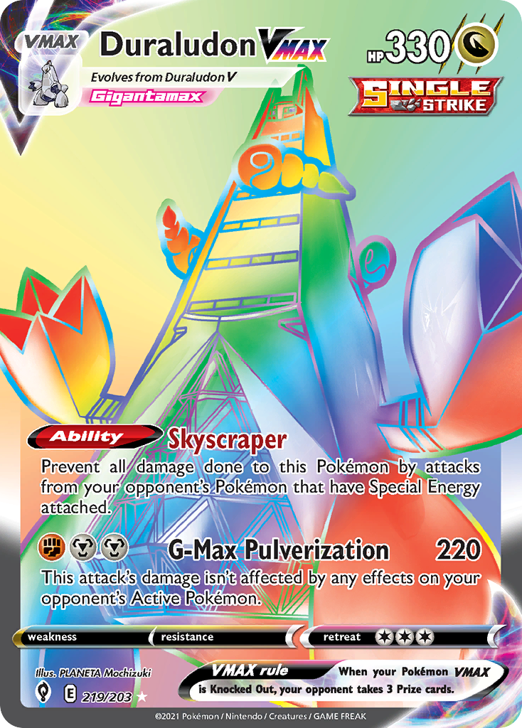Duraludon Vmax 219 203 Evolving Skies Holofoil