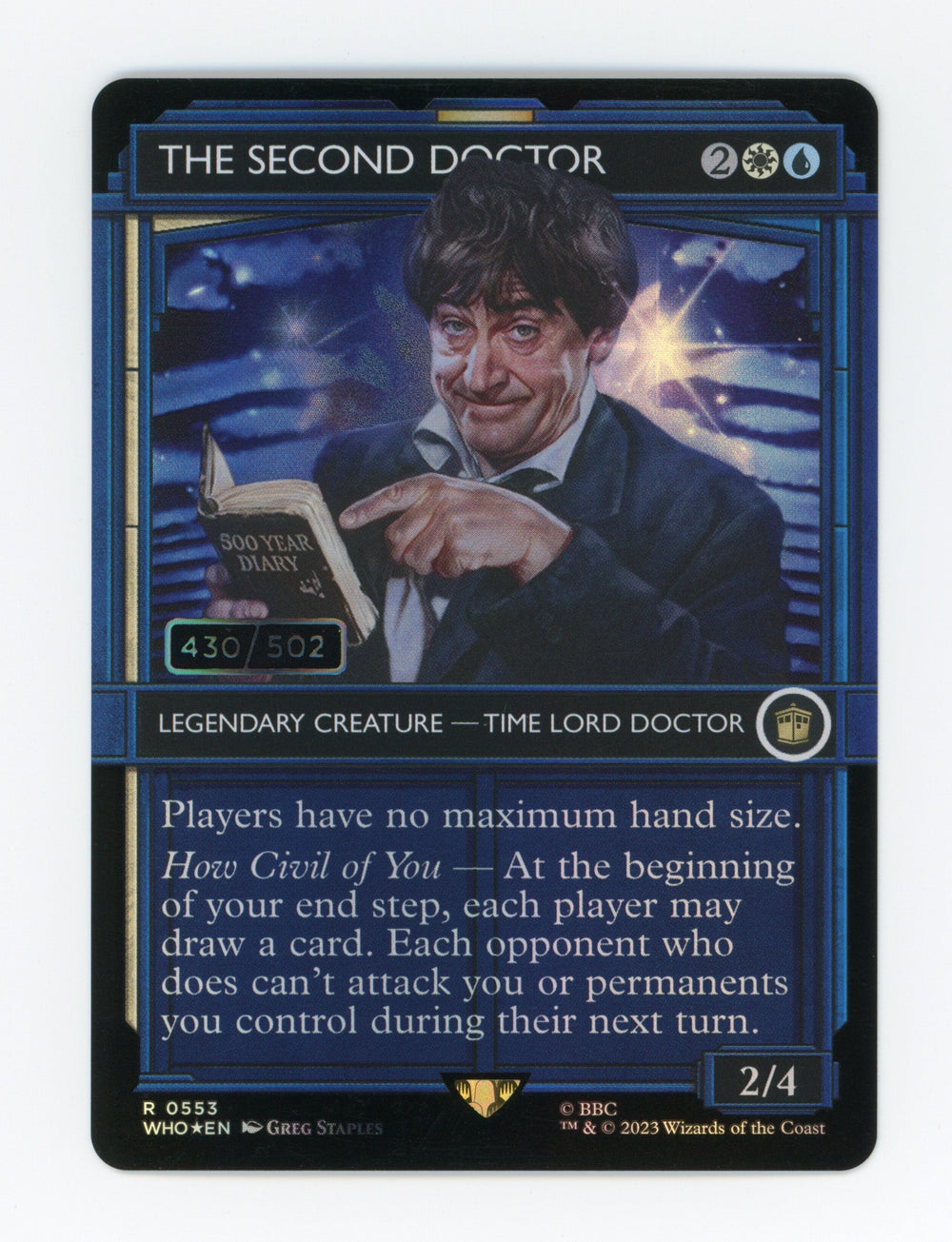 The Second Doctor — Serial Numbered|430/502|TARDIS Showcase|Foil — ID 17278