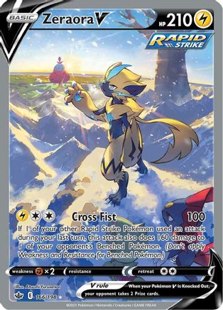 Zeraora V (Alternate Full Art) (166/198) - SWSH06 Chilling Reign Holofoil