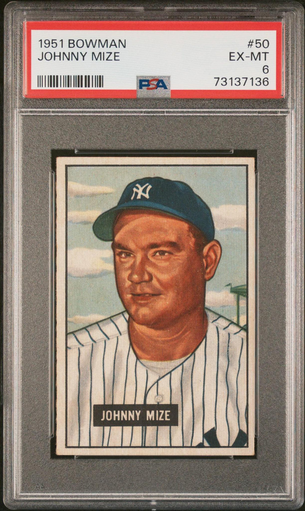 1951 BOWMAN #50 JOHNNY MIZE PSA 6