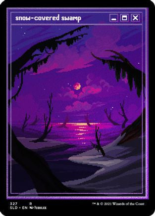 Snow-Covered Swamp (PixelSnowLands.jpg) (Foil Etched) (SLD-327) - Secret Lair Drop Series Foil