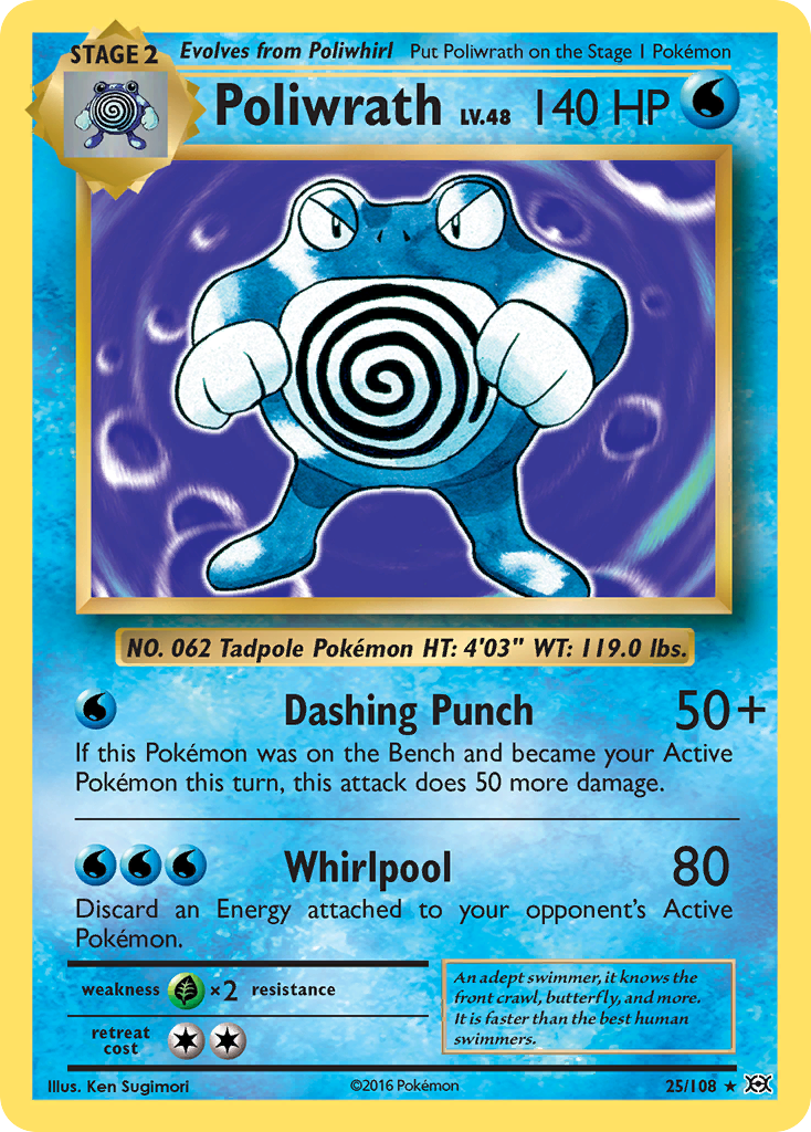 Poliwrath 25 108 Evolutions Holofoil