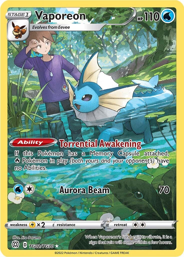 Vaporeon - TG02/TG30 - (SWSH09: Brilliant Stars Trainer Gallery)