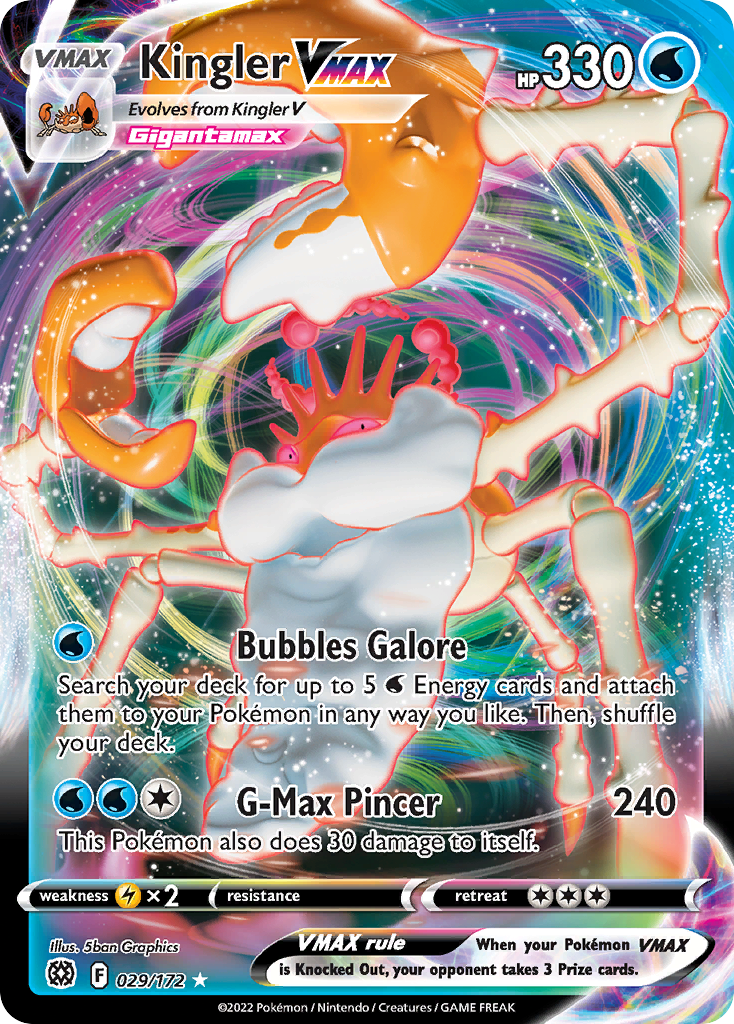 Kingler Vmax 29 172 Brilliant Stars Holofoil