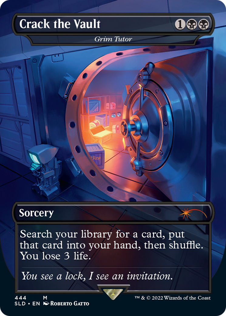 Grim Tutor (SLD-444) - Secret Lair Drop / Crack the Vault (Borderless) Foil
