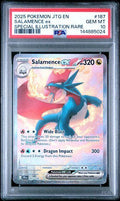 2025 POKEMON JTG EN-JOURNEY TOGETHER #187 SALAMENCE ex SPECIAL ILLUSTRATION RARE PSA 10