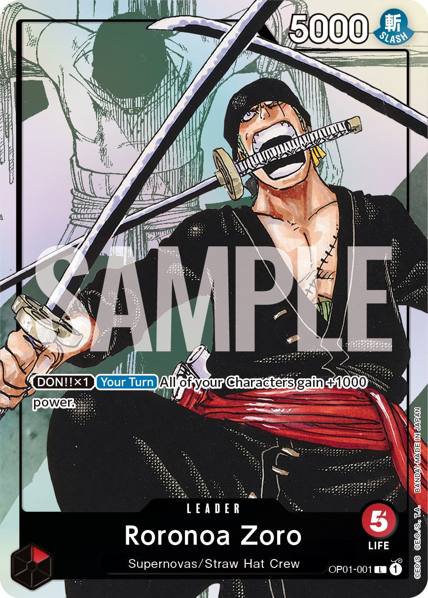 Roronoa Zoro - OP01-001 (Alternate Art) - OP01-001 - (One Piece Promotion Cards)