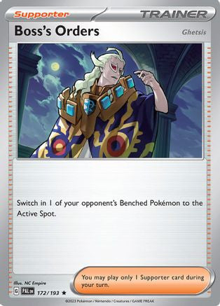 Boss's Orders 172 193 172 Sv02 Paldea Evolved Reverse Holofoil