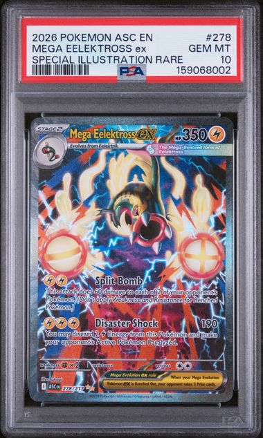 2026 POKEMON ASC EN-ASCENDED HEROES #278 MEGA EELEKTROSS ex SPECIAL ILLUSTRATION RARE PSA 10