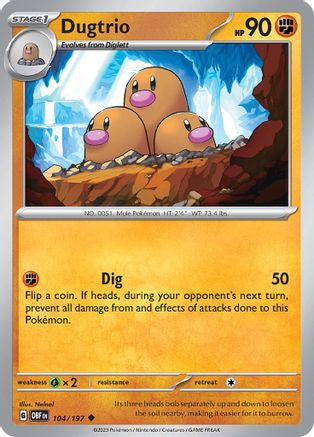 Dugtrio 104 Sv03 Obsidian Flames