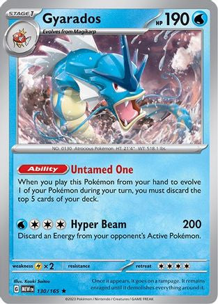 Gyarados 130 Sv Scarlet And Violet 151 Reverse Holofoil