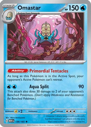 Omastar 1' Sv Scarlet And Violet 151 Holofoil