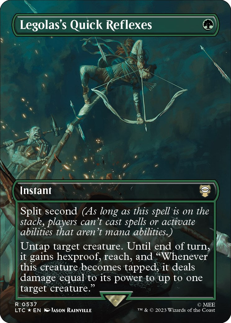 Legolas's Quick Reflexes (Borderless) (Surge Foil) - 537 - (Commander: The Lord of the Rings: Tales of Middle-earth)