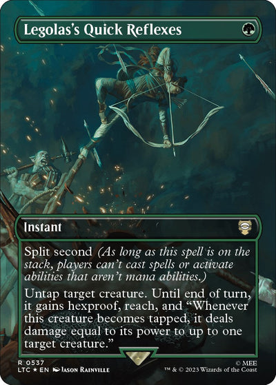 Legolas's Quick Reflexes (Borderless) (Surge Foil) - 537 - (Commander: The Lord of the Rings: Tales of Middle-earth)
