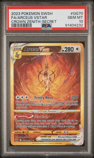 2023 Pokémon Crown Zenith Arceus Vstar GG70/GG70 Secret Art Rare PSA 10