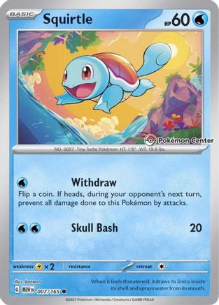 Squirtle 007 165 Pokemon Center Exclusive 7 Sv Scarlet Violet Promo Cards Reverse Holofoil