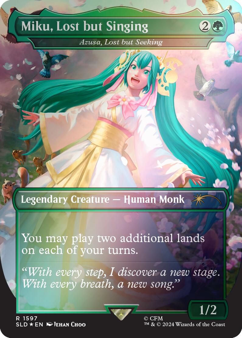 Miku, Lost but Singing - Azusa, Lost but Seeking (Rainbow Foil) - 1597 - (Secret Lair Drop Series)