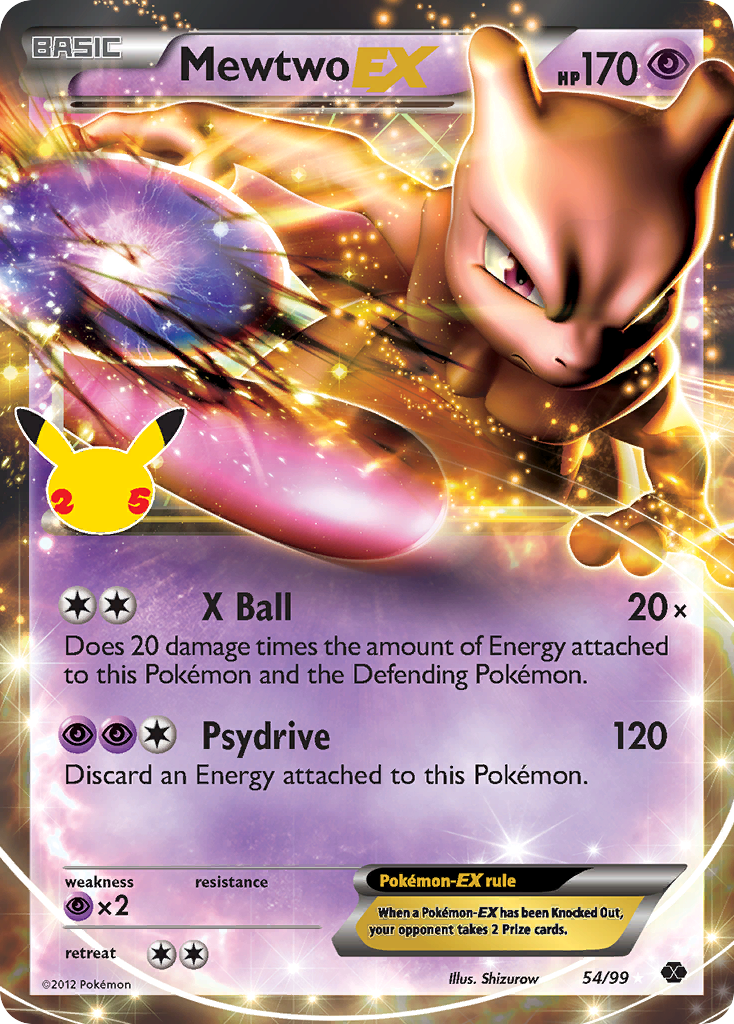 Mewtwo Ex 54 25 Celebrations Classic Collection Holofoil