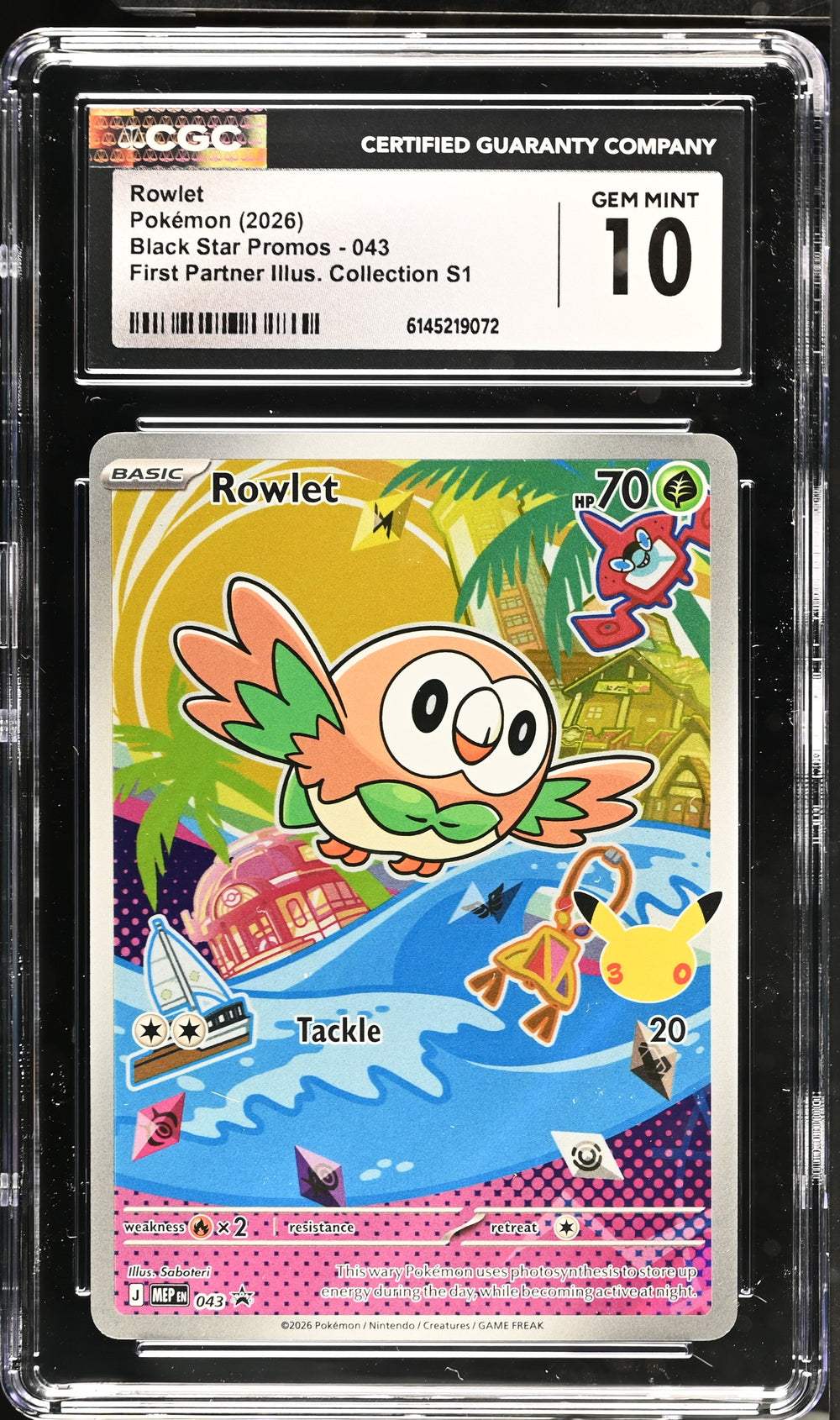 Rowlet CGC 10 2026 Black Star Promos #043