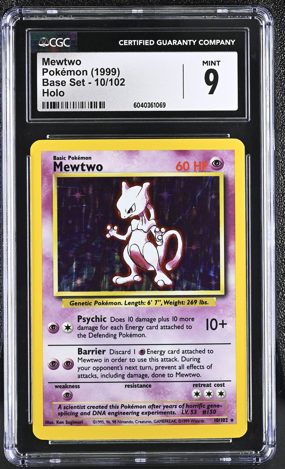 Mewtwo CGC 9 1999 Base Set #10/102