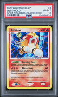 Entei Cracked Ice Holo PSA 8 2007 Pokemon Diamond & Pearl Secret Wonders #4
