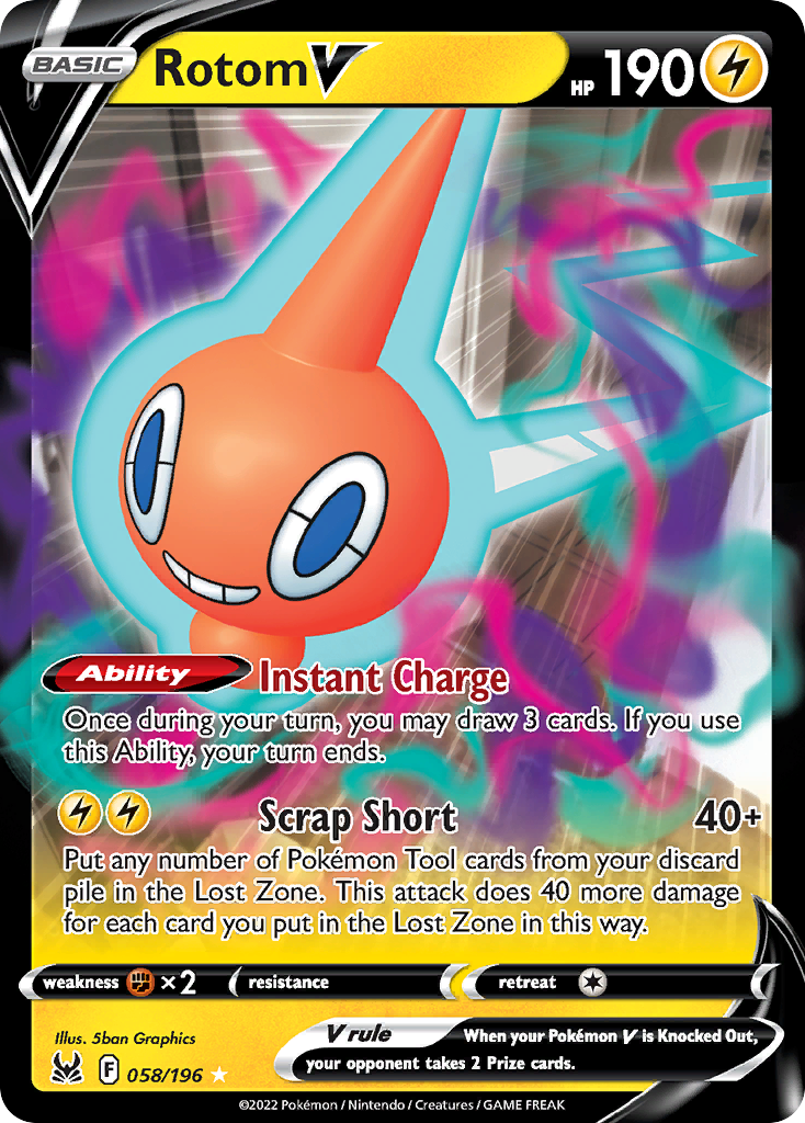 Rotom V 58 196 Lost Origin Holofoil