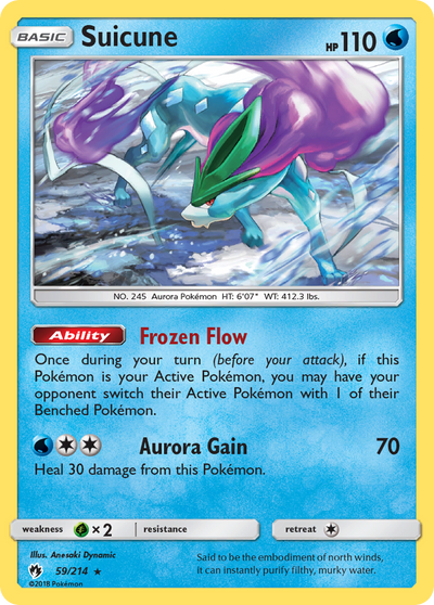 Suicune 59 214 Lost Thunder Holofoil