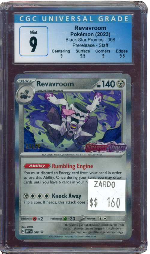 CGC 9 REVAVROOM STAFF SCARLET&VIOLET PRERELEASE