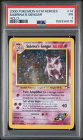 Sabrina's Gengar Holo PSA 1 2000 Pokemon Gym Heroes #14 SWIRL